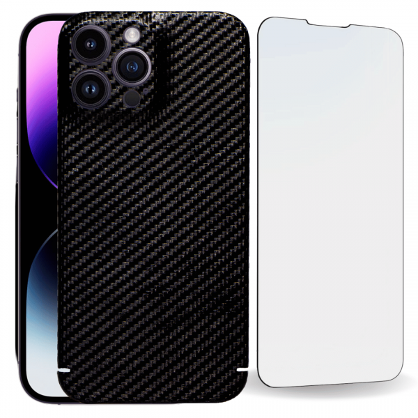 Bundle: Carbon Cover iPhone 14 Pro + Panzerglas
